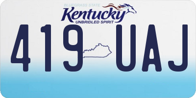 KY license plate 419UAJ
