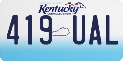 KY license plate 419UAL