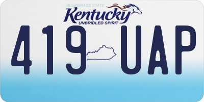 KY license plate 419UAP