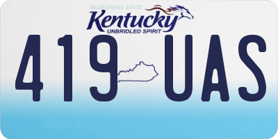KY license plate 419UAS