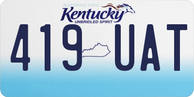 KY license plate 419UAT