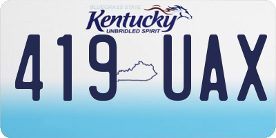 KY license plate 419UAX