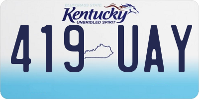 KY license plate 419UAY