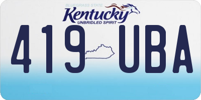 KY license plate 419UBA
