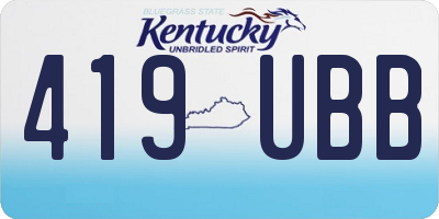 KY license plate 419UBB