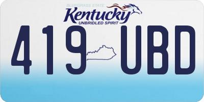 KY license plate 419UBD