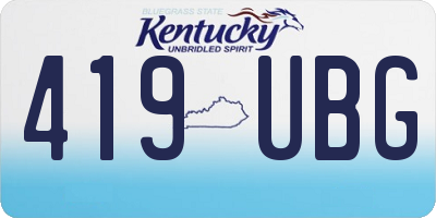 KY license plate 419UBG