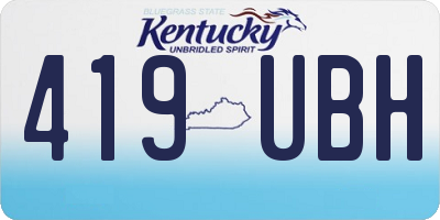 KY license plate 419UBH