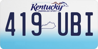 KY license plate 419UBI