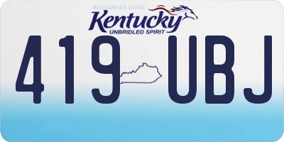 KY license plate 419UBJ