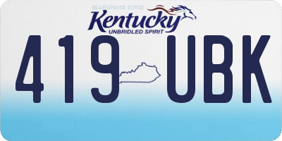 KY license plate 419UBK