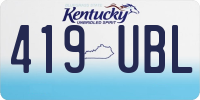 KY license plate 419UBL