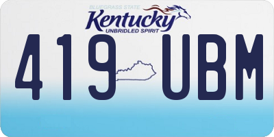 KY license plate 419UBM