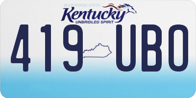 KY license plate 419UBO