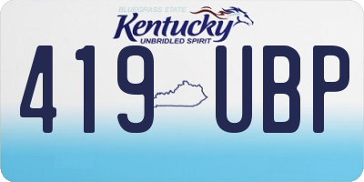 KY license plate 419UBP
