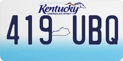 KY license plate 419UBQ