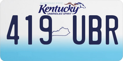 KY license plate 419UBR