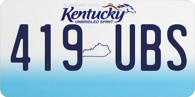 KY license plate 419UBS