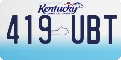 KY license plate 419UBT