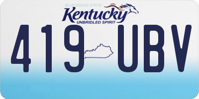 KY license plate 419UBV