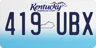 KY license plate 419UBX