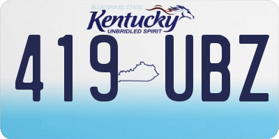 KY license plate 419UBZ
