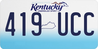 KY license plate 419UCC