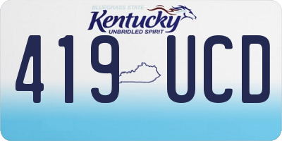 KY license plate 419UCD