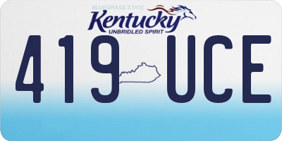 KY license plate 419UCE