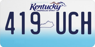 KY license plate 419UCH