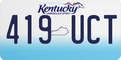 KY license plate 419UCT