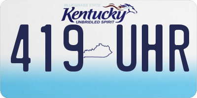 KY license plate 419UHR