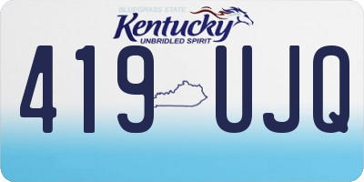 KY license plate 419UJQ