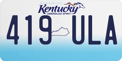 KY license plate 419ULA