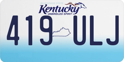 KY license plate 419ULJ