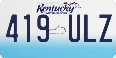KY license plate 419ULZ