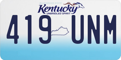 KY license plate 419UNM