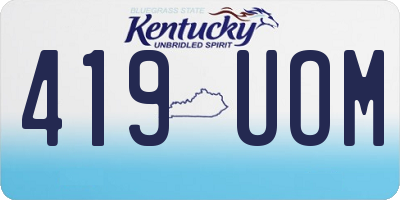 KY license plate 419UOM