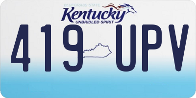 KY license plate 419UPV