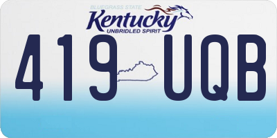KY license plate 419UQB