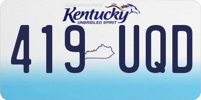 KY license plate 419UQD