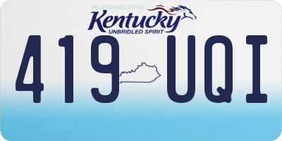 KY license plate 419UQI