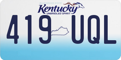 KY license plate 419UQL