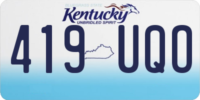 KY license plate 419UQO