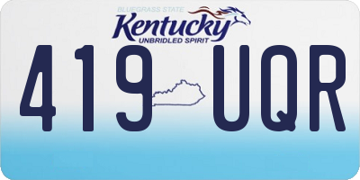 KY license plate 419UQR