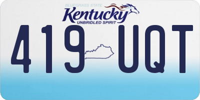 KY license plate 419UQT