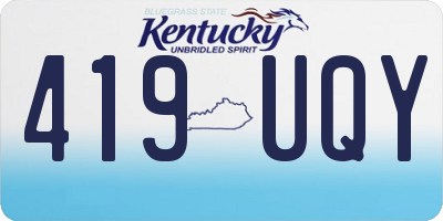 KY license plate 419UQY