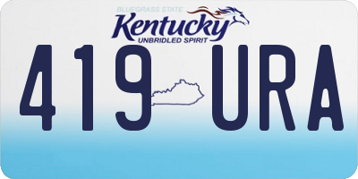 KY license plate 419URA
