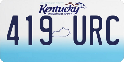 KY license plate 419URC