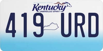 KY license plate 419URD